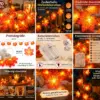 LED Ahornblatt Lichterkette mit 20 Lichtern – batteriebetriebene Herbstdeko mit warmweißem Licht