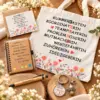 geschenkset-fuer-kollegin-freundin-teamplayerin Geschenkset für Frauen – Tasche, Notizbuch, Glücksstift, 2 Anhänger & Grußkarte