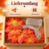 LED Ahornblatt Lichterkette mit 20 Lichtern – batteriebetriebene Herbstdeko mit warmweißem Licht