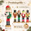 Weihnachts Holzfiguren 5er Set – 13 cm Nussknacker Deko zum Aufstellen & Aufhängen
