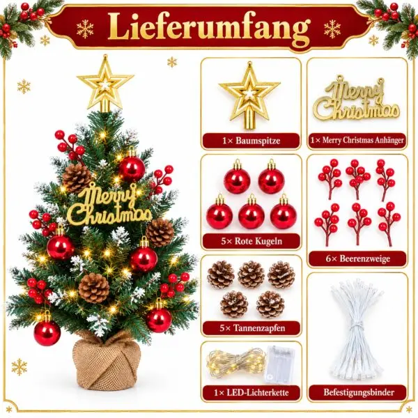 Mini Weihnachtsbaum Maße Mini Weihnachtsbaum Maße: Höhe ca. 57 cm, Breite ca. 33 cm, Nadellänge 2 cm
