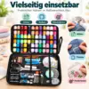 Großes Nähset im Reißverschlussetui mit Garn, Schere, Nadeln, Knöpfen & Nähzubehör – Nähzeug für Zuhause & Reisen