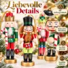 Weihnachts Holzfiguren 5er Set – festliche Nussknacker-Deko zum Aufstellen & Aufhängen