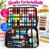 Großes Nähset im Reißverschlussetui mit Garn, Schere, Nadeln, Knöpfen & Nähzubehör – Nähzeug für Zuhause & Reisen