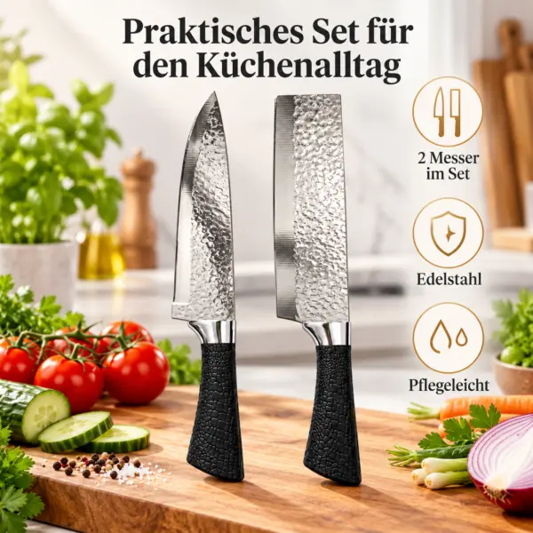 2-teiliges Küchenmesserset aus Edelstahl – scharf, rostfrei & vielseitig