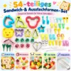 54-teiliges Ausstechformenset für Kinder – Tierpicker & Bento-Zubehör für kreative Brotdosen