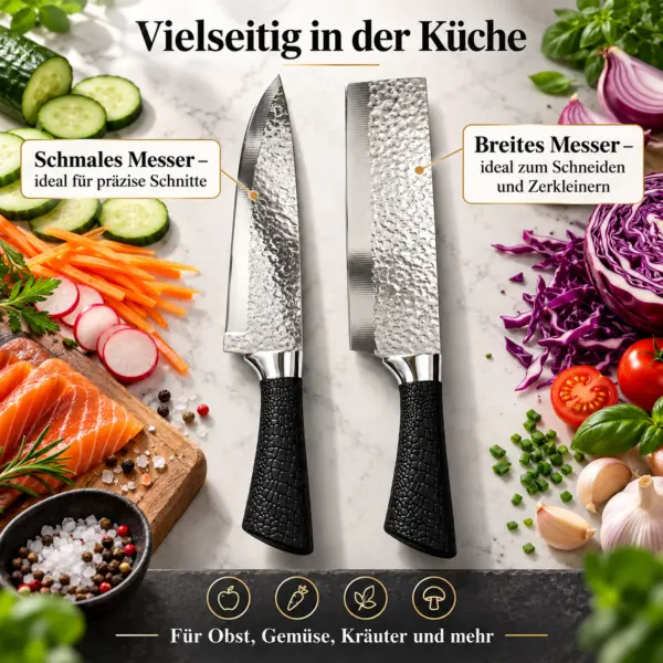 2-teiliges Küchenmesserset aus Edelstahl – scharf, rostfrei & vielseitig