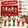 Weihnachts Holzfiguren 5er Set – festliche Nussknacker-Deko zum Aufstellen & Aufhängen