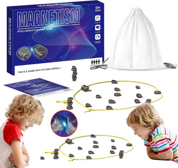 Magnetisches Strategiespiel für Kinder und Erwachsene – Gesellschaftsspiel mit starken Magneten – Denkspiel & Geschicklichkeitsspiel – Familienspiel