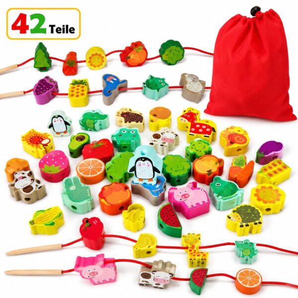 015ff8e1bf621f225a4780b5bfc9567e.jpg 42-teiliges Fädelspiel aus Holz für Kinder – b