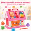 0be30ca2fbfe57249140d6c660d56096.jpg Montessori Haus Spielzeug ab 18 Monaten – Lernspielzeug mit Musik, Formen, Telefon, Xylophon, Steckspiel & Motorik-Spielhaus für Kleinkinder, Rosa
