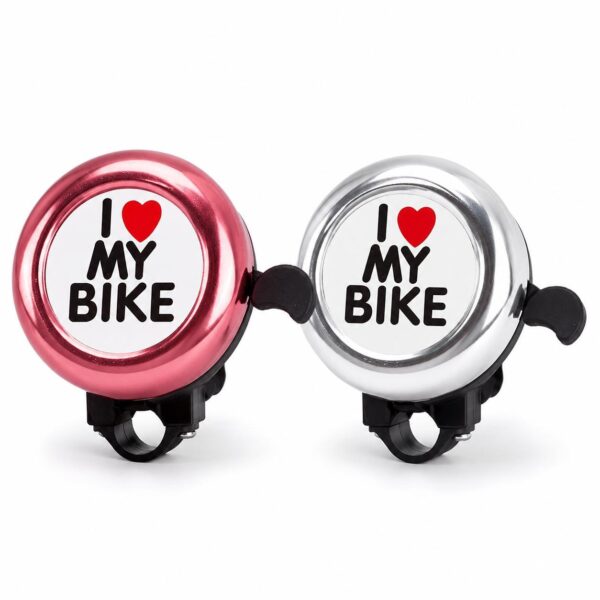 2er Fahrradklingel-Set „I Love My Bike“ mit St