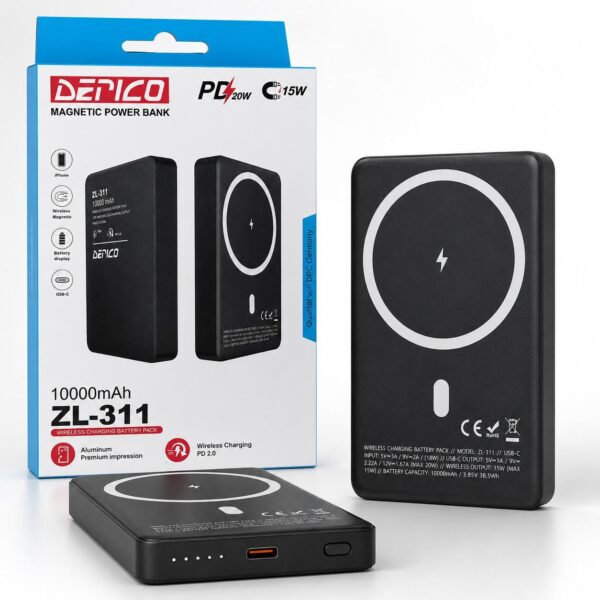 1ebe18cf6dbbc694789fdfd49db8308a.jpg DERICO ZL-311 Magnetic Power Bank 10000 mAh