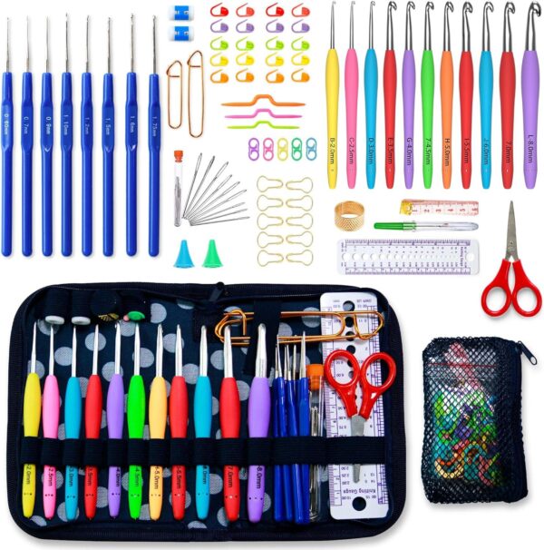 246991b00a84961a2295b02100a0b4e0.jpg 82-teiliges Häkelnadel Set mit Etui