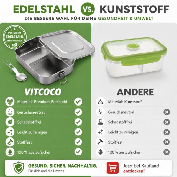26f229bfe8fbcf35b28843c4993bb3eb.jpg VITCOCO Lunchbox Edelstahl 1200 ml – auslaufsichere Bento Box mit Trennwand, Brotdose für Kinder & Erwachsene