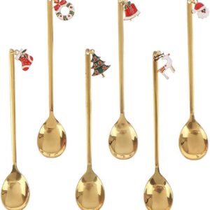 6-teiliges Goldenes Weihnachtslöffel-Set – Kaf