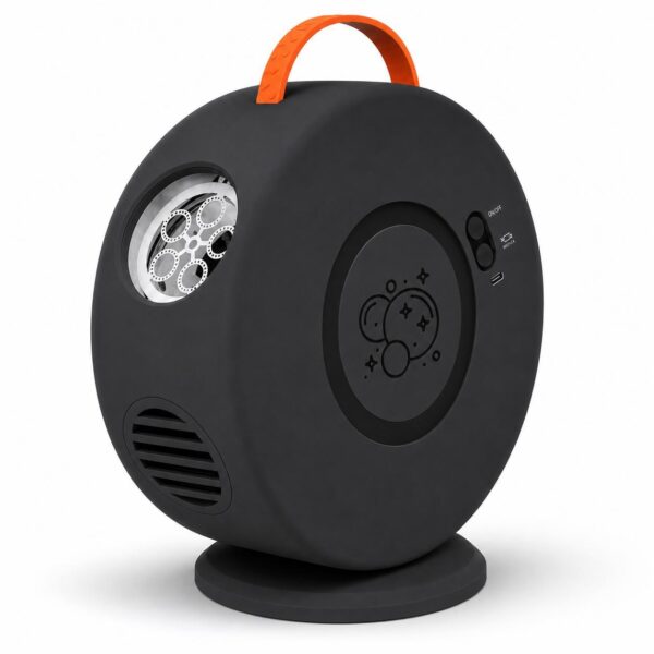 Seifenblasenmaschine Automatisch 90°/360° Drehbar, Elektrisches Blasenspielzeug schwarz