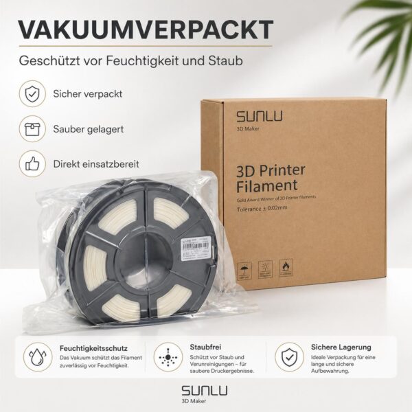499c8fea611dae6506e08b3227f9b976.jpg SUNLU 3D Drucker Filament ABS 1,75 mm Cremeweiß/White, 1 kg Spule, Toleranz ±0,02 mm, 3D Printer Filament für FDM 3D Drucker
