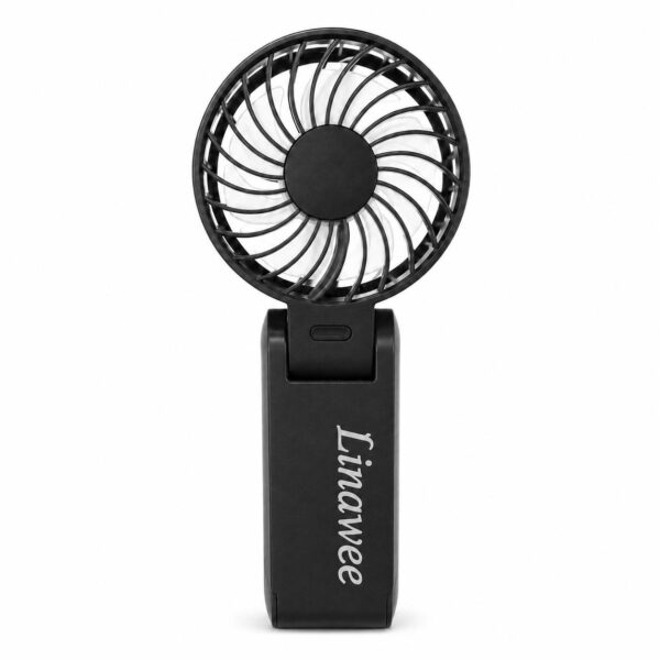 4b6226172668d66cf05b54d8cda14753.jpg Linawee 3-in-1 Handventilator USB wiederaufladbar, 5 Stufen, 1800 mAh, leise, faltbar, mit LED-Display, Trageband, Schwarz