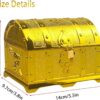 Piraten Schatztruhe mit Schloss und 2 Schlüsseln – goldene Schatzkiste für Kinder – Deko- und Geschenkbox für Schatzsuche, Kindergeburtstag