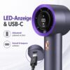 515ab4d6ce6d6498debb151c4c36b749.jpg Tragbarer Handventilator wiederaufladbar USB-C, Mini Ventilator mit LED-Anzeige, 3 Geschwindigkeitsstufen