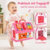 5d7bd0a24d1ce6ce5191a9e651a57fc6.jpg Montessori Haus Spielzeug ab 18 Monaten – Lernspielzeug mit Musik, Formen, Telefon, Xylophon, Steckspiel & Motorik-Spielhaus für Kleinkinder, Rosa