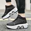 5def27121f57a68d9efe2c259e78c5b7.jpg Rollschuhe Schuhe mit einziehbaren Rollen Größe 37 – Sneaker mit Rollen für Kinder & Jugendliche, Schwarz/Silber, Skate Shoes für Mädchen und Jungs