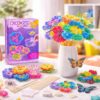 60298a882d9dbc7125f26f4d08853d9a-1.jpg Bastelset Kinder Blumenstrauß DIY – Kreativset mit 8 Blumen, 2 Schmetterlingen, Holzstäben, Stoffpapier & Lichterkette – Geschenkidee