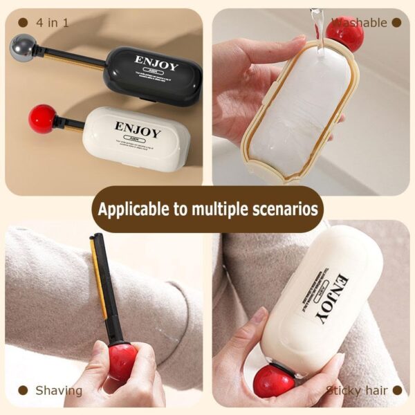 Fusselroller wiederverwendbar – 4-in-1 Fusselentferner für Kleidung, Möbel & Haustiere – Waschbar, langlebig & kompakt - in Weiß
