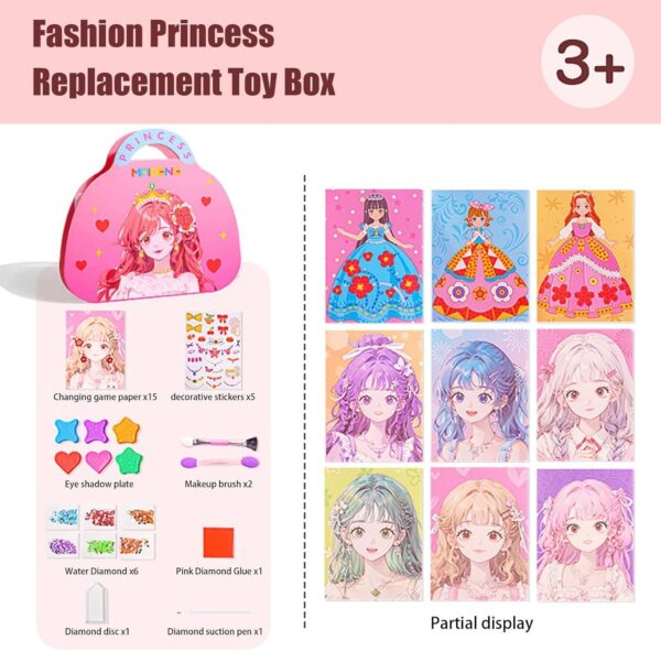 71Q+KV0PHrL._AC_SL1500_ Prinzessinnen Make-Up Spielset für Kinder – Kreatives Schmink- & Bastelset mit Glitzer, Stickern & Diamanten (ab 3 Jahren)