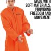 71z-UP0PrcL._AC_SX569_ Gefangenen Kostüm Herren M – Orange Jumpsuit mit Handschellen – Männer Sträflings Kostüm Karneval, Halloween, Motto Party