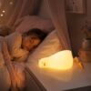 Silikon Enten Nachtlicht für Kinder – dimmbare LED Nachtlampe mit Touch-Funktion, 30-MinutenTimer, USB-aufladbar, warmes Licht, Lampe & Handyhalterung