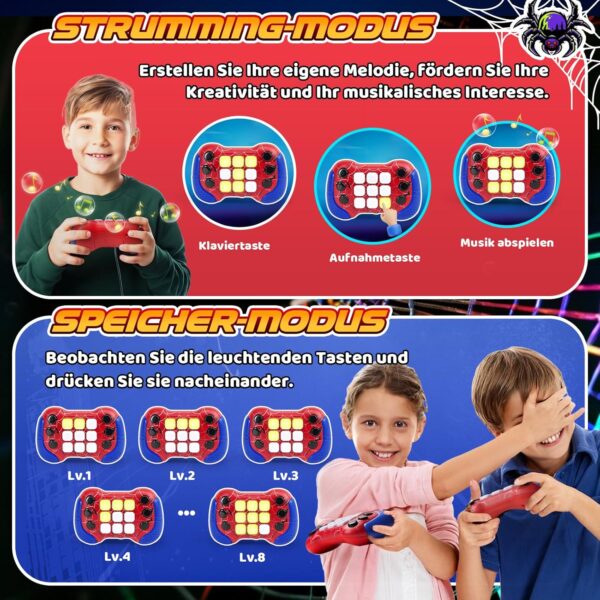 QUICK PUSH Spielkonsole für Kinder – Reaktionsspiel mit Licht, Sound & 5 Spielmodi