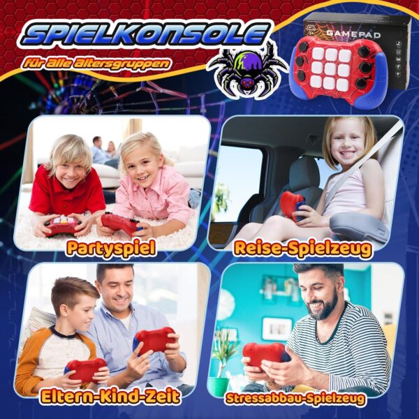 QUICK PUSH Spielkonsole für Kinder – Reaktionsspiel mit Licht, Sound & 5 Spielmodi