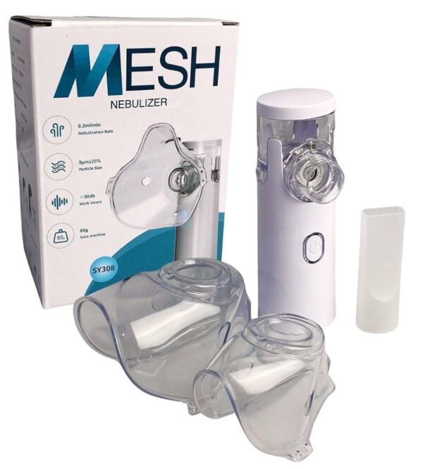 Tragbarer Mesh Inhalator – leise Vernebelung ≤30 dB, ideal für Kinder & Erwachsene, Asthma, Husten & Erkältung, Mini Vernebler für Zuhause & unterwegs