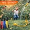 Kinder Raketenwerfer Set mit 12 Schaumstoffraketen & Fußpumpe – Abschussrampe verstellbar, Outdoor oder Indoor Spielzeug