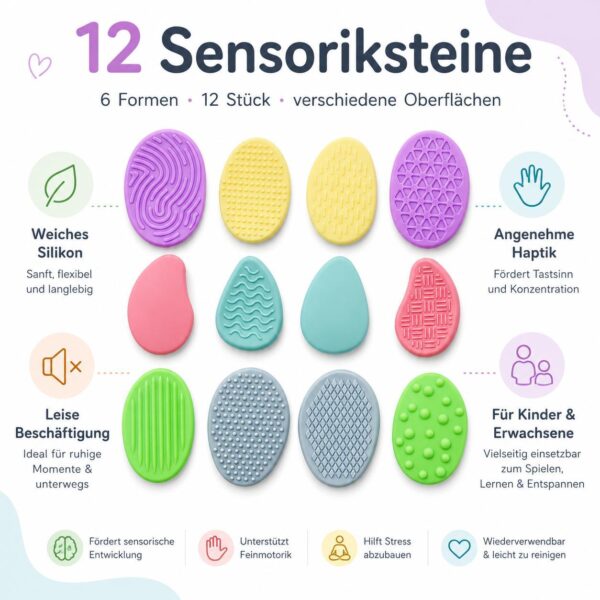 890cd3f8a073250a9bc00b084a26333e.jpg Sensoriksteine Fidget Toys Set – 12 Stück Anti-Stress Sensory Stones aus Silikon