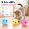 Interaktive Katzenbälle mit Tiergeräuschen – 3er Set