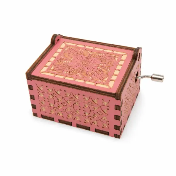 Kurbel-Spieluhr „An meine Mama“ – rosa Holz-Spieluhr, Muttertagsgeschenk ohne Batterie