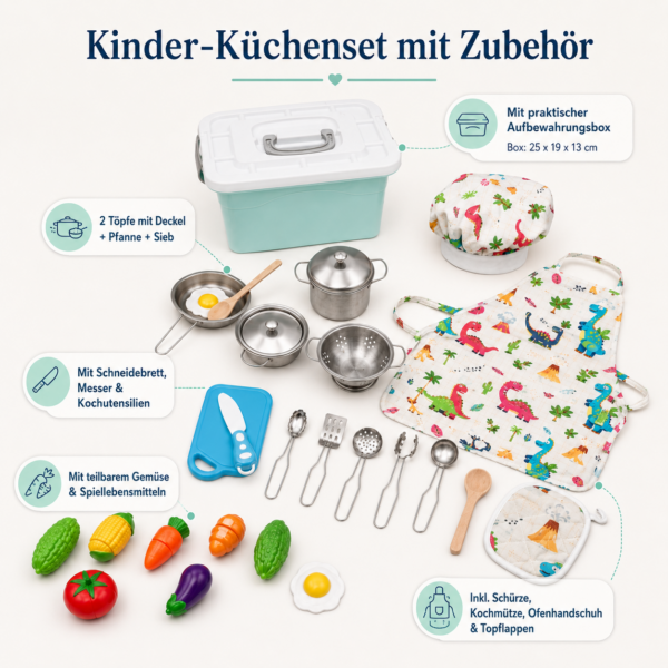 ChatGPT Image 14. Aug. 2026, 12_02_21 (3) Kinder-Küchenset mit Kochzubehör & Aufbewahrun