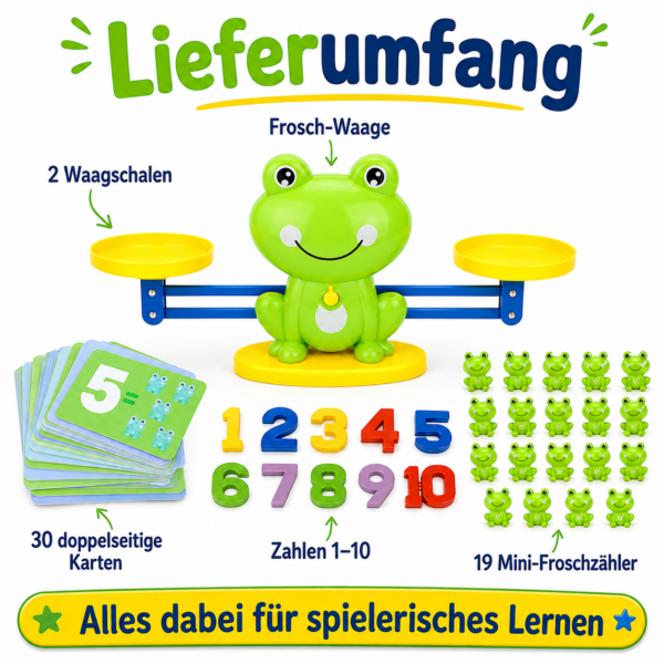 Frosch-Lernwaage – spielerisch Zahlen, Mengen & Rechnen entdecken