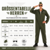 Kampfpilot Kostüm für Herren – Größe L – Fliegeranzug mit Mütze & Sonnenbrille