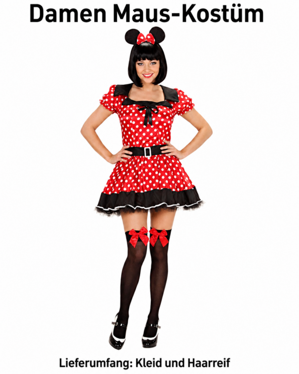 Süßes Damenkostüm „Minnie Mouse Look“ – Größe S (36/38)