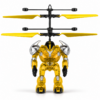 Fliegender Roboter Helikopter Gelb mit Hand-Sensorsteuerung – Doppelrotor Flugspielzeug für Kinder, interaktiver Flugroboter