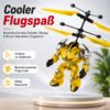 Fliegender Roboter Helikopter Gelb mit Hand-Sensorsteuerung – Doppelrotor Flugspielzeug für Kinder, interaktiver Flugroboter