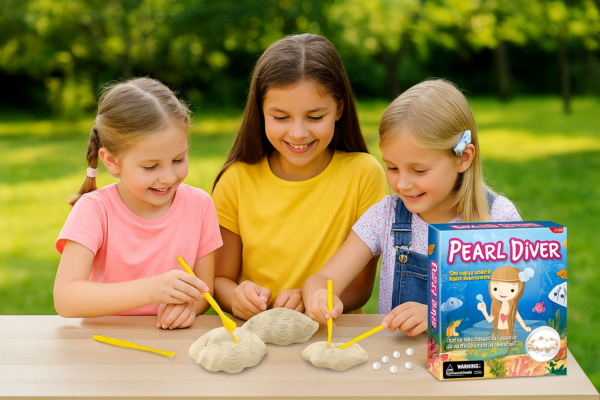 Pearl Diver – Perlen-Ausgrabungsset für Kinder | Kreatives Entdecker- und Bastelset