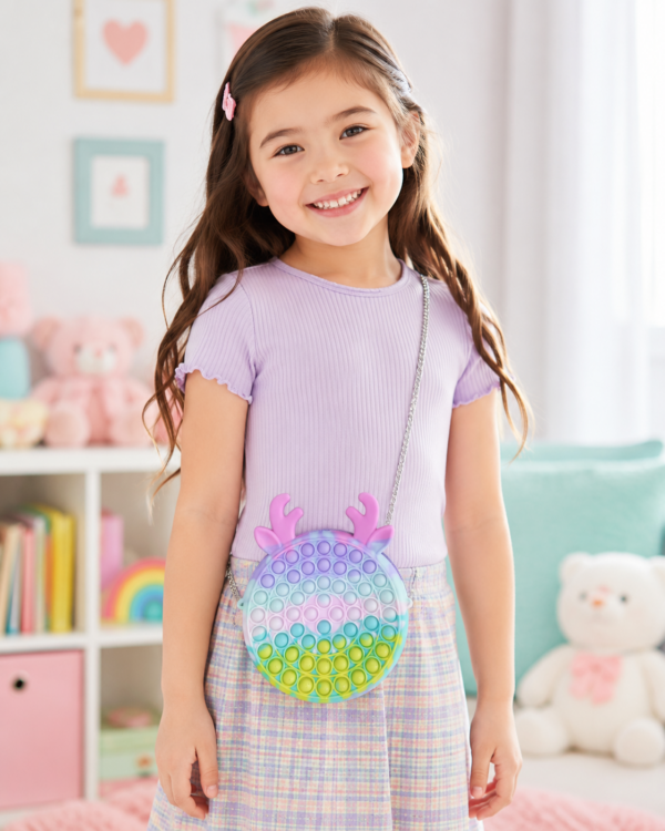 Pop-it Kindertasche im Rentier-Design
