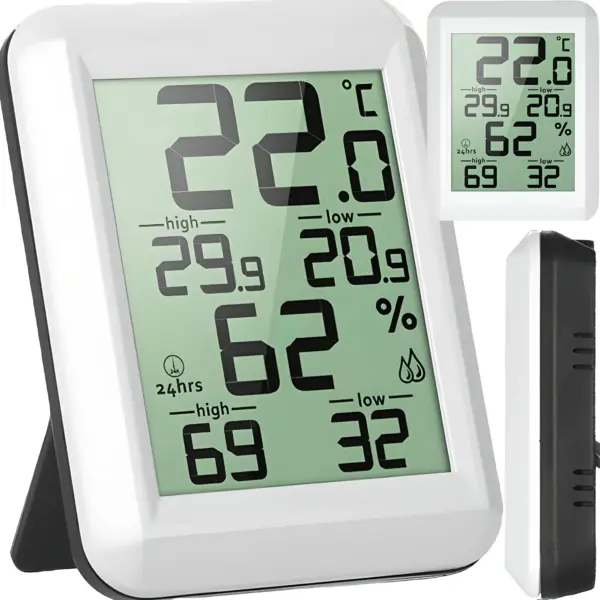 Digitales Thermometer & Hygrometer mit großem Display – Raumtemperatur & Luftfeuchtigkeit präzise messen