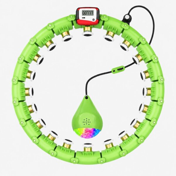 a2092be7385d7406a867f49354978dcb.jpg Smart Hula Hoop Reifen in Grün mit Massageköpf