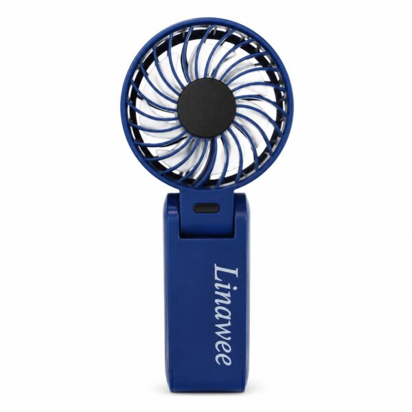 b01b958c1ad709fd4e13fbe3880b2c8c-1.jpg Linawee 3-in-1 Handventilator USB wiederaufladbar, 5 Stufen, 1800 mAh, leise, faltbar, mit LED-Display, Trageband, Blau